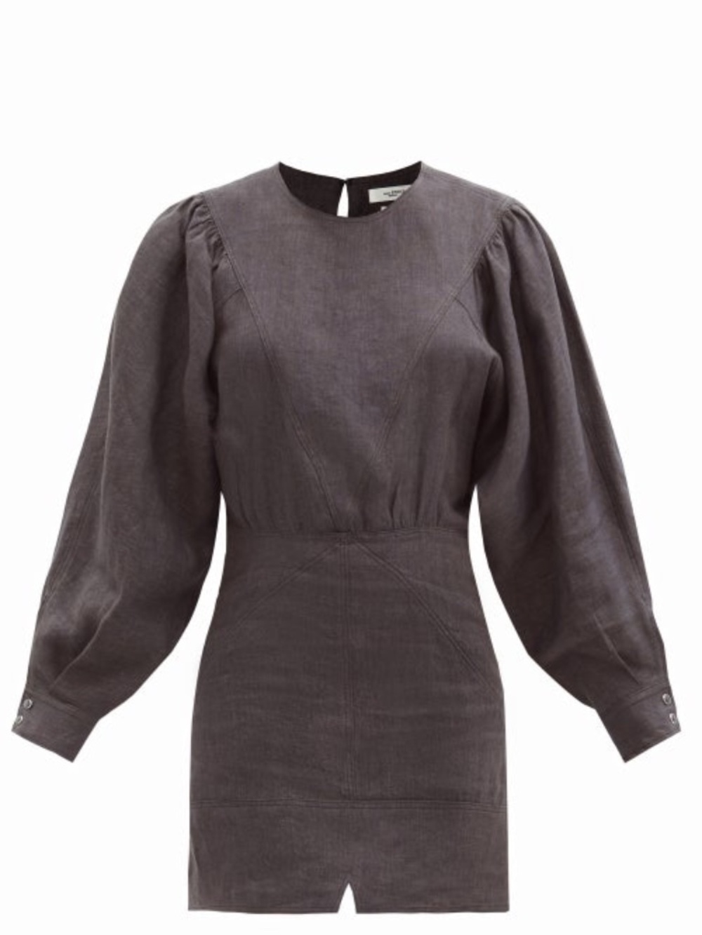 Isabel Marant Etoile Nuevo Linen Mini Dress, Graphite, EU 38